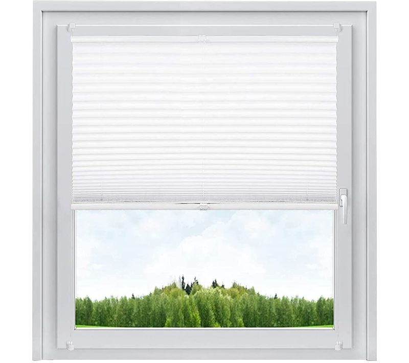 Store Plissé. Sans Perçage Pour Fenêtre Ou Porte.70x100 Cm.blanc