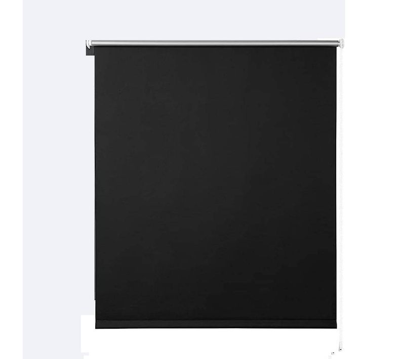 1x Store Enrouleur Occultant. Isolant Thermique Avec Revêtement Sans Perçage. 100x160 Cm Noir.