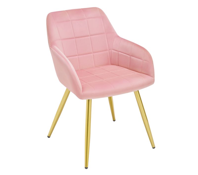 Chaise De Salle à Manger Chaise De Cuisine Chaise De Salon En Velours Or Pieds En Métal Rose