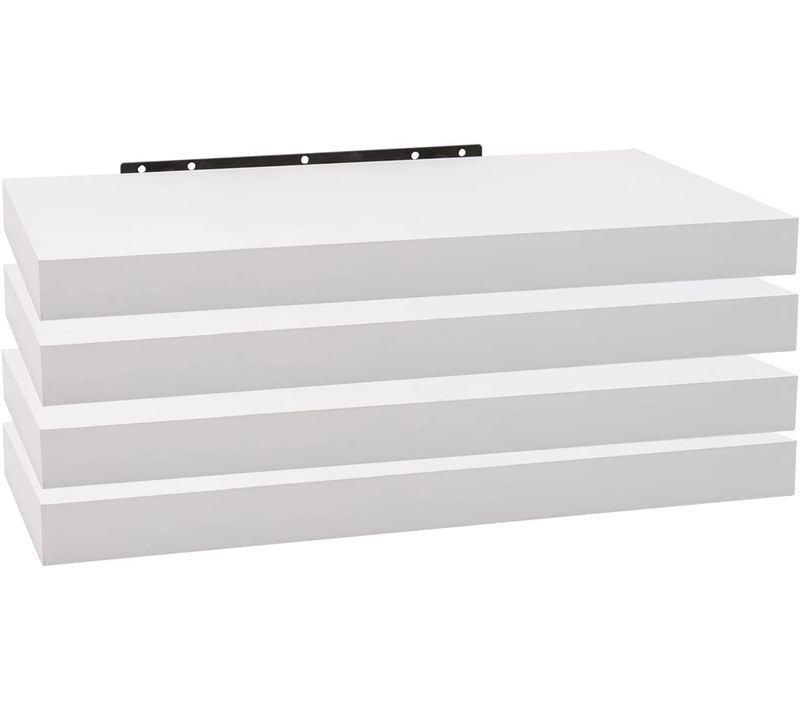 Lot De 4 Étagère Murale. Pour Salon.cuisine.chambre.salle De Bain.25x22.9x3.8cm.blanc.rg9365ws-4