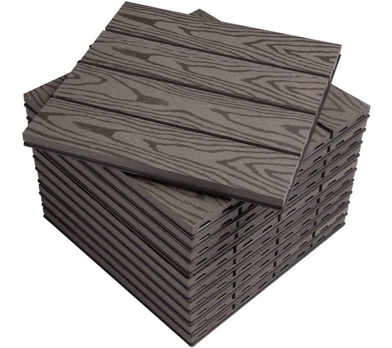 Carrelage De Sol 30x30 Cm.jardin Terrasse En Composite Bois-plastique.gris Clair(22 Pièces/2 M²)
