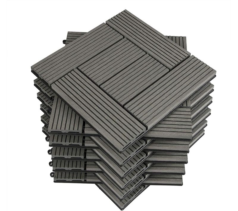 Carrelage De Sol Dalle 30x30 Cm.jardin Terrasse Extérieur Fixation Plug-in.gris Clair 22 Pièces/2 M²