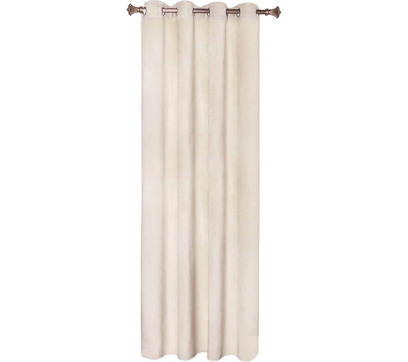 1 Pc Rideau Occultant En Velours Avec Oeillets 140x225cm Beige