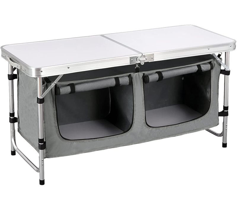 Table De Pique-nique Pliante.table En Aluminium.cuisine De Camping.120x47x62/69.5cm