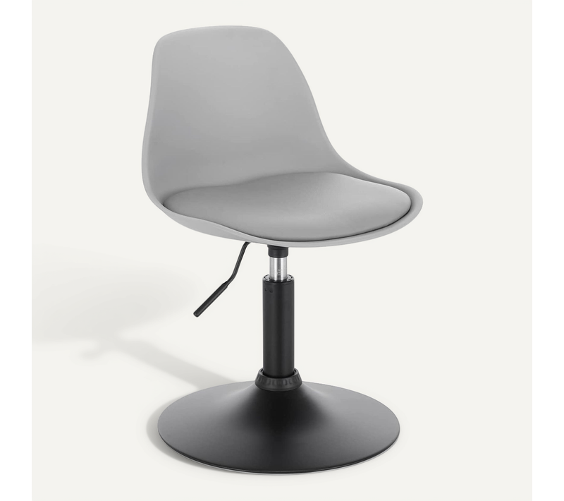 Tabouret De Bar En Similicuir Chaise De Bar Tabouret Rotatif Pour Bar-Cuisine-Bistro Comptoir-Gris