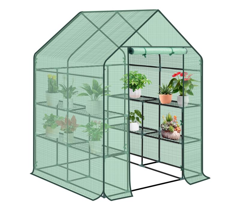 Serre De Jardin Pe.serre Pour Légumes Avec Porte. 143x143x195cm. Vert