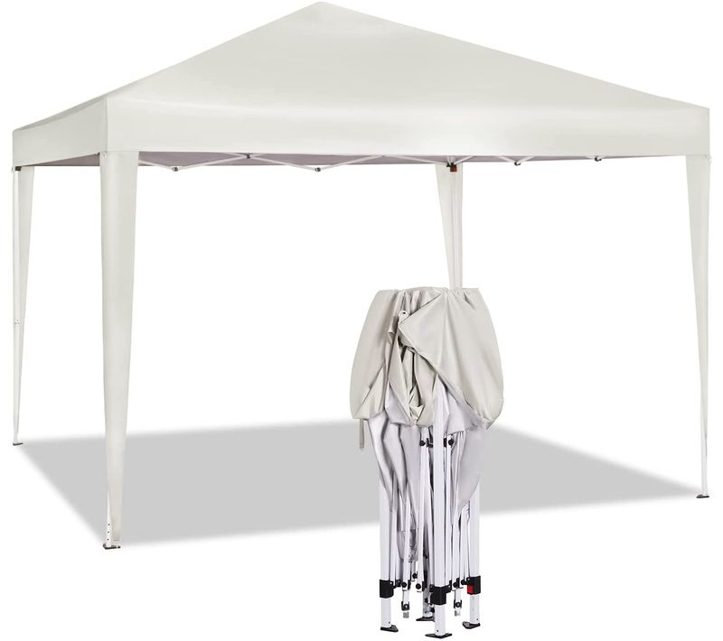 Tonnelle De Jardin Pliante 3x3m - Tente - Protection Uv 50+ Hauteur Réglable - Beige