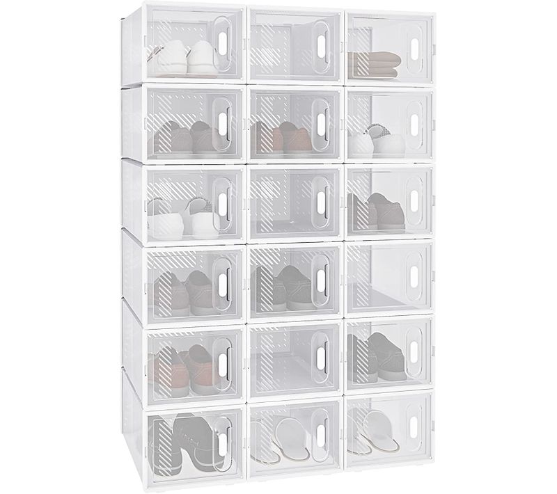 18 X Boîtes à Chaussures. Boîtes De Rangement Transparente En Plastique.