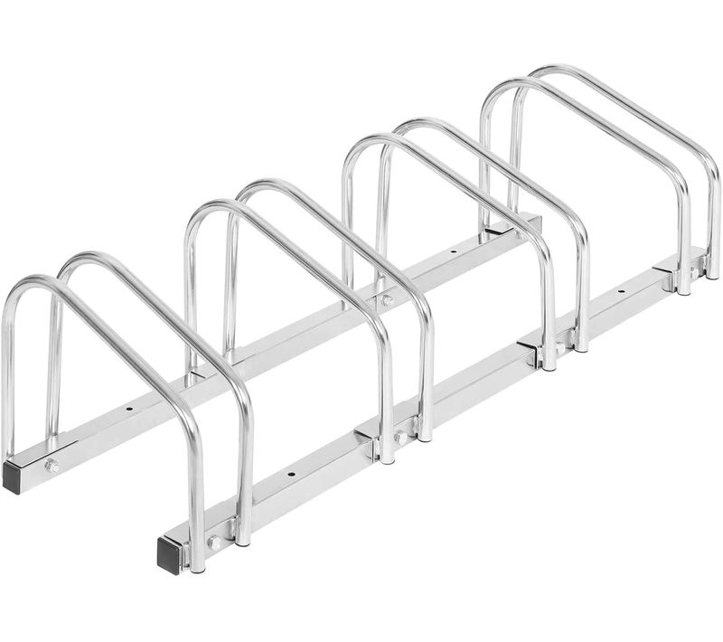 Râtelier Vélo Pour 4 Vélos. Range Vélo Au Sol Ou Mural En Métal à Suspension.100.5x32x27cm.argenté.