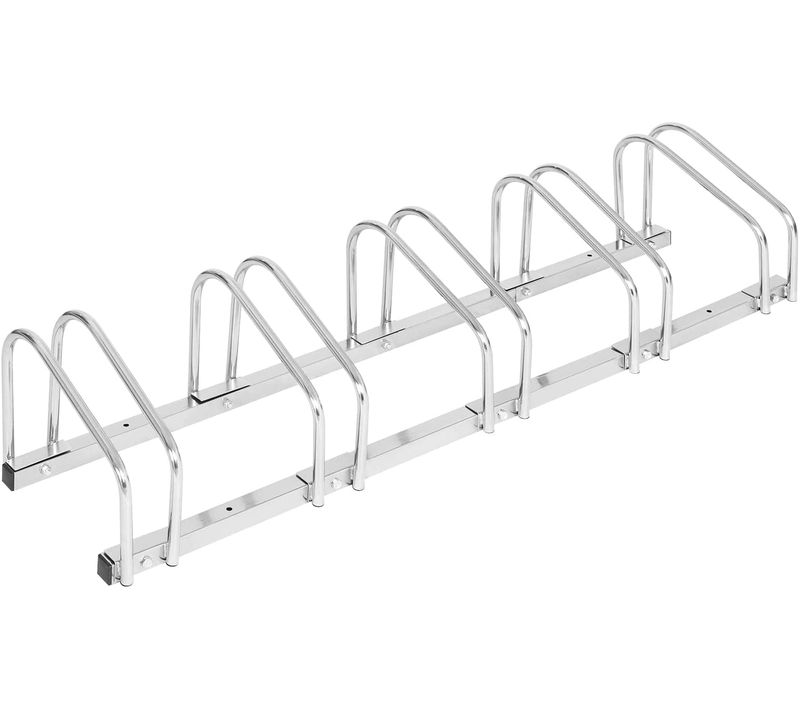 Râtelier Vélo Pour 5 Vélos.range Vélo Au Sol Ou Mural En Métal à Suspension.130.5x32x27cm.argenté