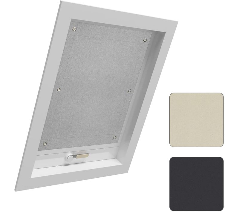 Store Pour Fenêtre.rideau Occultant Avec Ventouses.sans Perçage Protection Solaire.gris.60x73cm