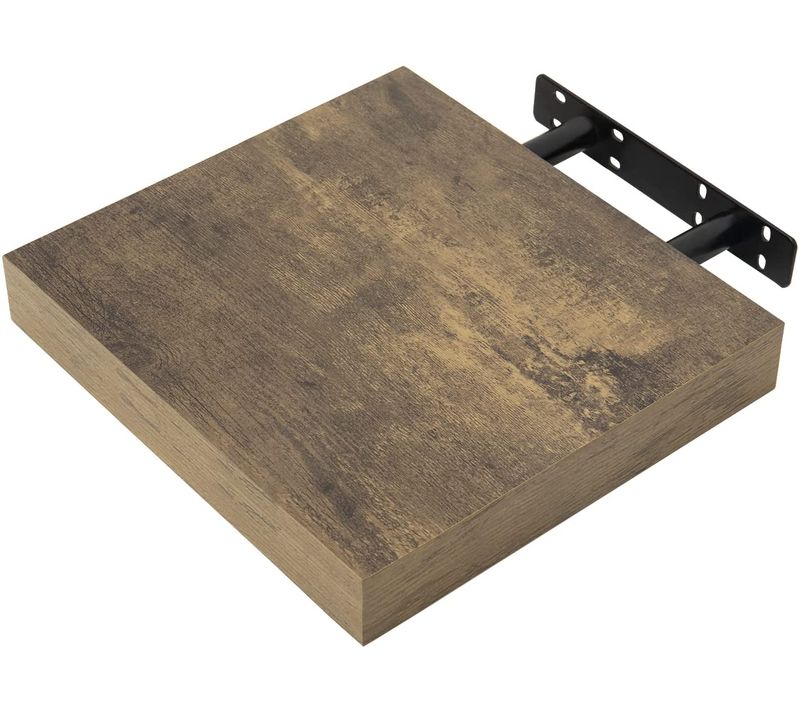 Étagère Murale. Étagère Suspendue. Étagère Flottante De Cd Dvd. 25x23x3.8cm Marron Rustique.