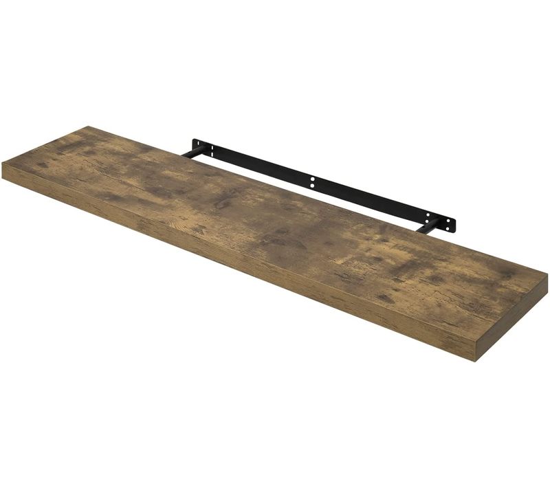 Étagère Murale. Étagère Suspendue.étagère Flottante De Cd Dvd.110x23x3.8cm Marron Rustique.