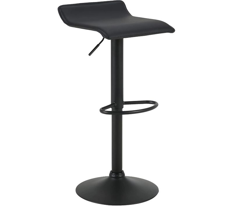 Tabouret De Bar-Réglable En Hauteur-Chaise De Bar Rotatif à 360 Dégrées-Noir