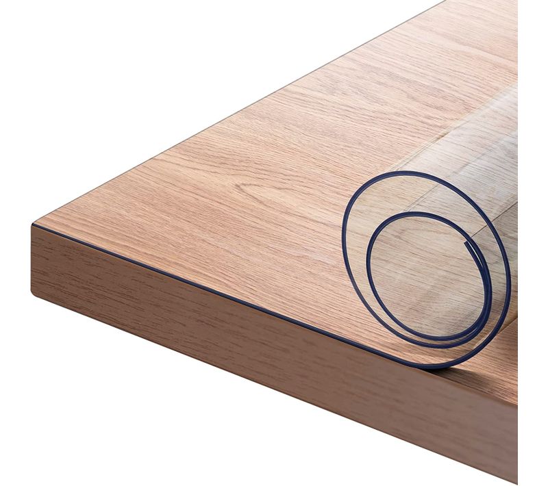 Nappe 2mm Imperméable Transparente 90x180 Cm.rectangulaire Nappe De Table En Pvc