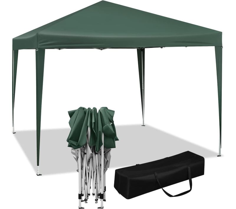 Tonnelle De Jardin-tente Pliante-protection Du Soleil Uv 50+ Hauteur Réglable 3x3m-vert
