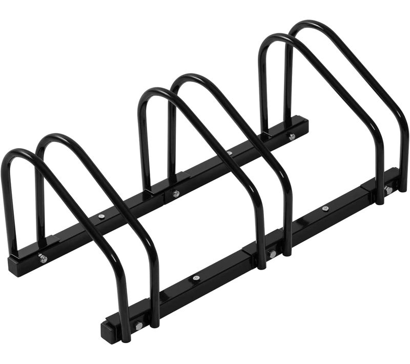 Râtelier Vélo Pour 3 Vélos.range Vélo Au Sol Ou Mural.porte-vélos En Métal Noir