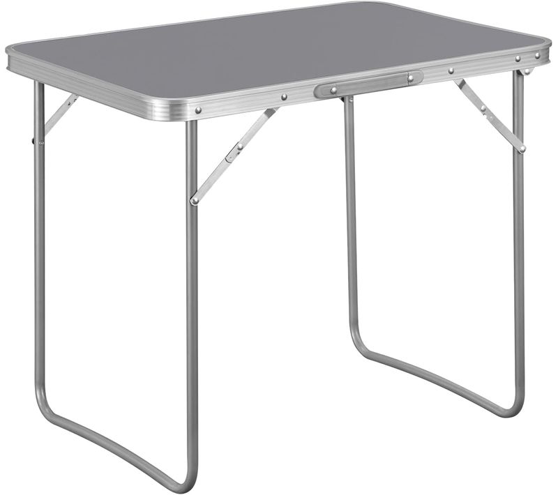 Table De Camping.table Pliante En Aluminium Et Mdf.table De Pique-niqu Pliable.70x60x50 Cm. Gris