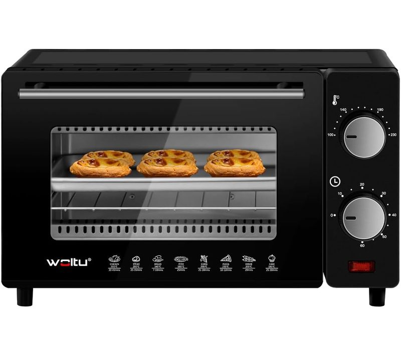 Mini Four Électrique 10l-Petit Four Avec 4 Modes De Cuisson-100-230℃-Minuterie 0-60 Min-650W-Noir
