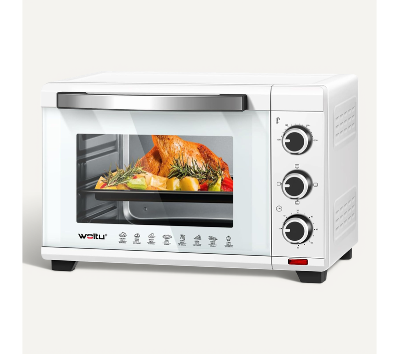 Mini Four 28l - 1600 W-100-230°c-Minuterie 0-60 Min-3 Modes De Cuisson -Blanc