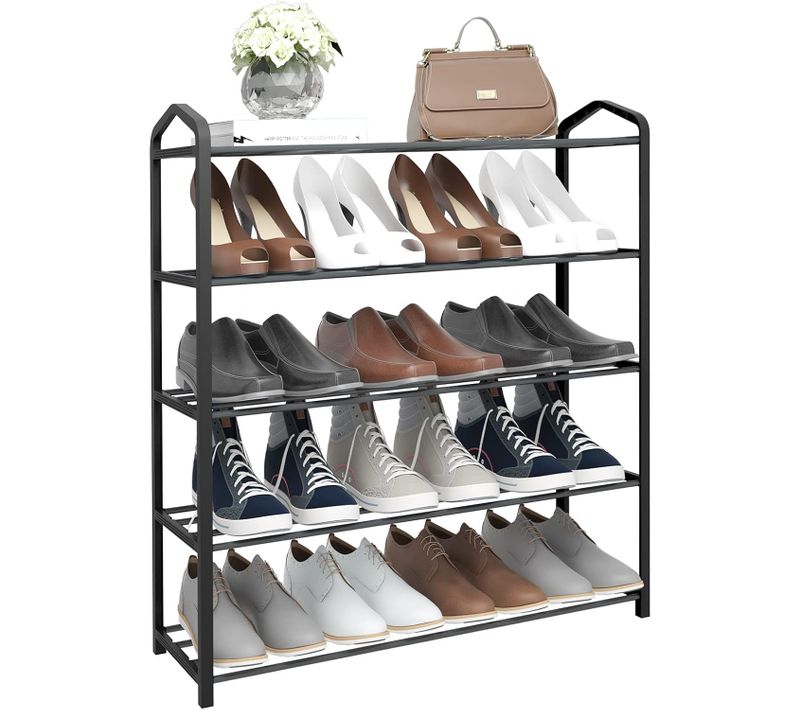 Etagère à Chaussures De 5 Étages.Meuble à Chaussure Pour 20 Paires De Chaussures.79x19.5x79cm.Gris