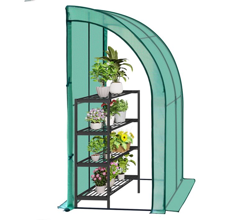 Serre De Jardin Avec Bâche Pe Renforcée Imperméable.serre D'hivernage.200x100x210cm.vert