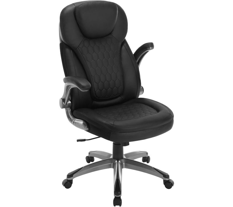 Chaise Bureau En Similicuir,fauteuil De Bureau Rembourrée Avec Dossier Haut,hauteur Réglable,noir