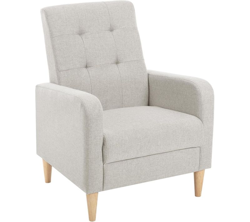 Fauteuil Relax Rembourré,fauteuil Cabriolet,en Lin,avec Accoudoirs Et Dossier Haut,gris Clair