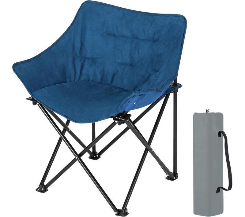 Chaise Camping,fauteuil Pliant,portable,avec Sac De Transport,tissu En Daim Synthétique+oxford,bleu