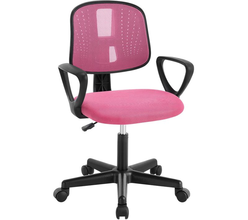 Chaise De Bureau Pour Enfants, Chaise D'ordinateur à Roulettes, Pivotante, Hauteur Réglable, Rose