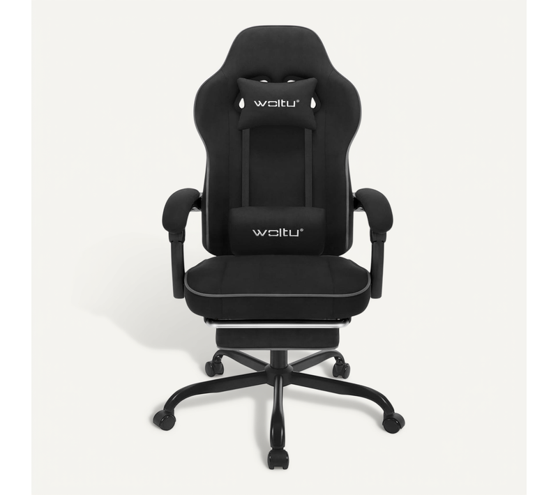 Chaise Gaming,fauteuil Gaming,avec Coussin à Ressorts Ensachés,repose-pieds,tissu Technique,noir