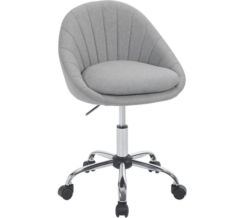 Chaise Bureau,chaise Coiffeuse Rembourré Avec Double Coussin,pivotante,hauteur Réglable,en Lin,gris