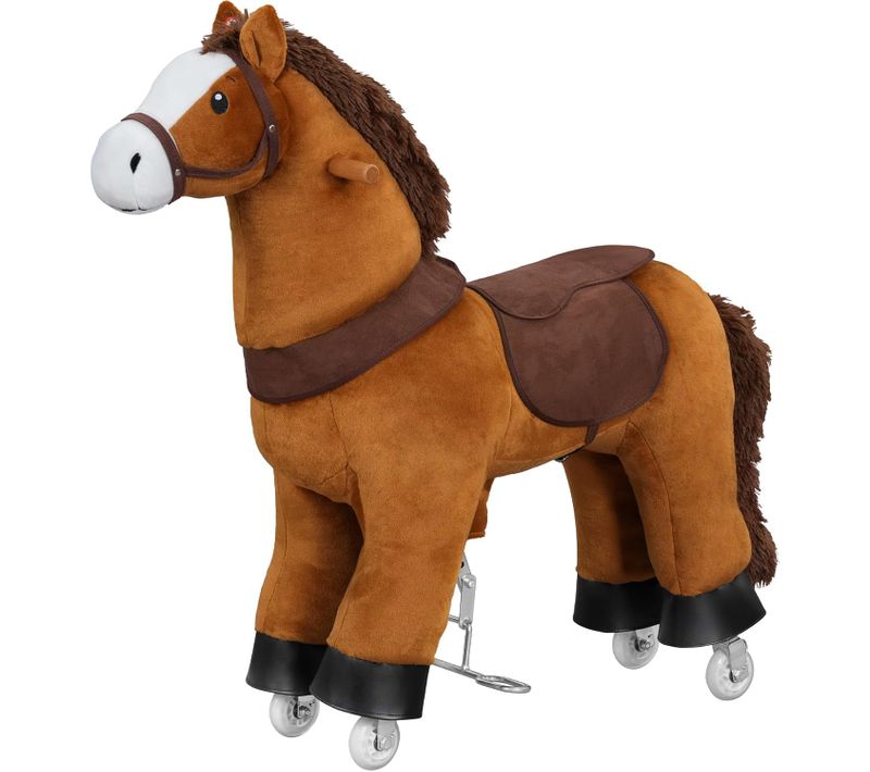 Cheval Sur Roulettes à Monter, Cheval à Bascule, En Bois Pour Enfant De 4 Ans, Avec Son, Brun