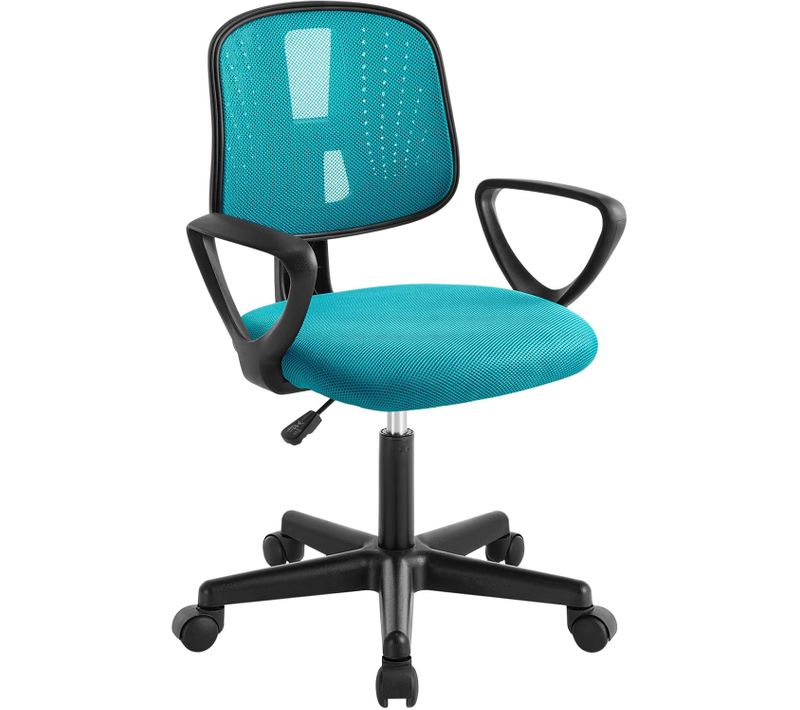 Chaise De Bureau Pour Enfants, Chaise D'ordinateur à Roulettes, Pivotante,Hauteur Réglable,Turquoise