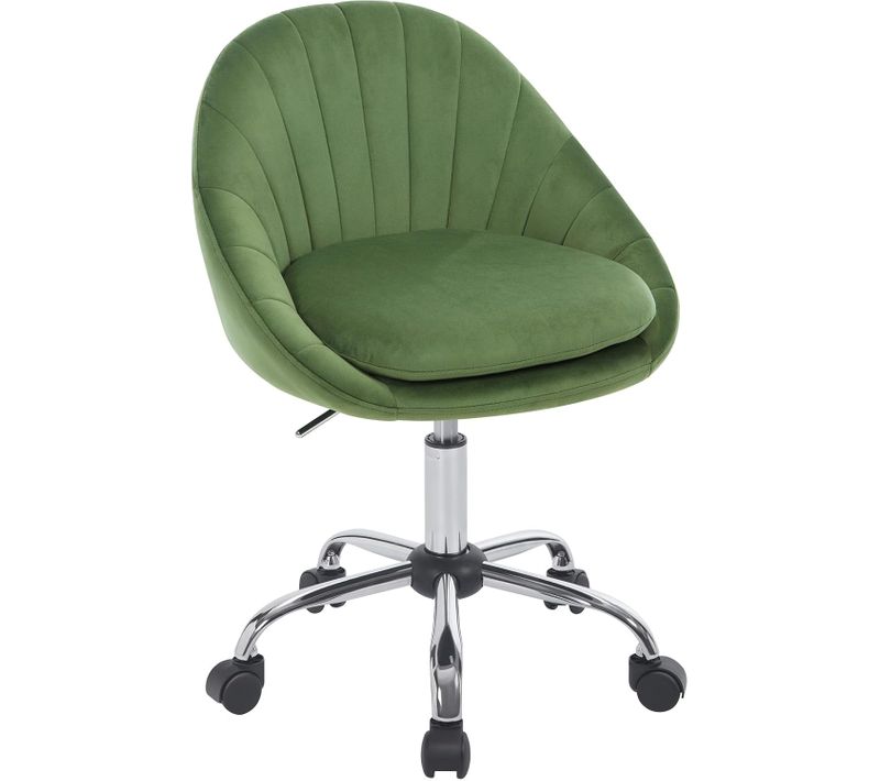 Chaise Bureau,chaise Coiffeuse Rembourré Avec Double Coussin,hauteur Réglable,en Velours,vert
