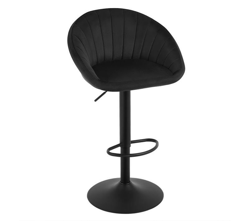 Tabouret Bar, Chaise De Bar, Pivotante,hauteur Réglable,avec Repose-pieds,rembourré En Velours,noir