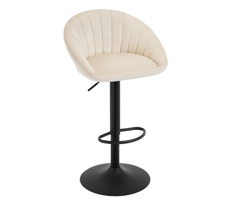 Tabouret Bar,chaise De Bar,pivotante,hauteur Réglable,avec Repose-pieds,rembourré En Velours,beige