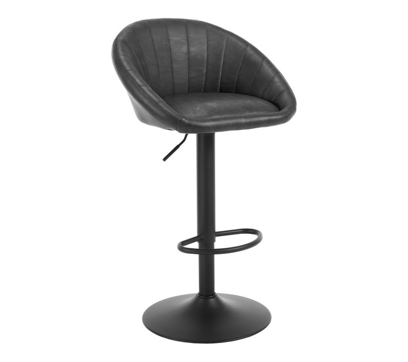 Tabouret Bar,Chaise De Bar,Pivotante,Hauteur Réglable,Rembourré En Similicuir Vintage,Anthracite