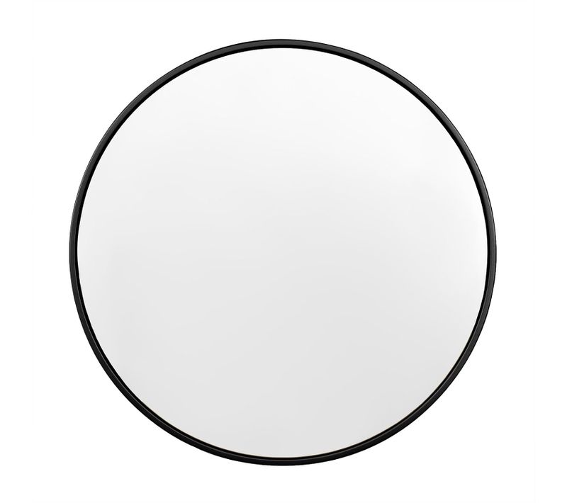 Miroir Rond, Miroir Mural Avec Cadre En Métal Doré, Φ70 Cm, Verre Clair Avec Panneau Arrière En Mdf