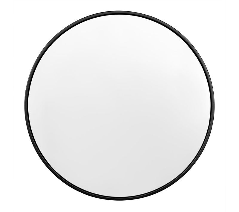 Miroir Rond, Miroir Mural Avec Cadre En Métal Doré, Φ80 Cm, Verre Clair Avec Panneau Arrière En Mdf