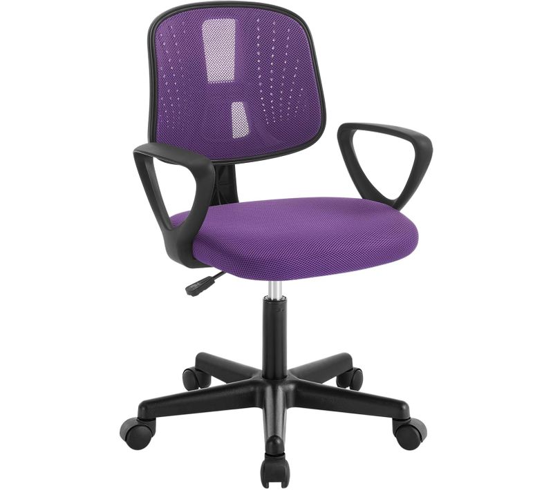 Chaise Bureau Enfant, Fauteuil De Bureau, Ergonomique En Maille Respirante, Dossier Réglable, Purple