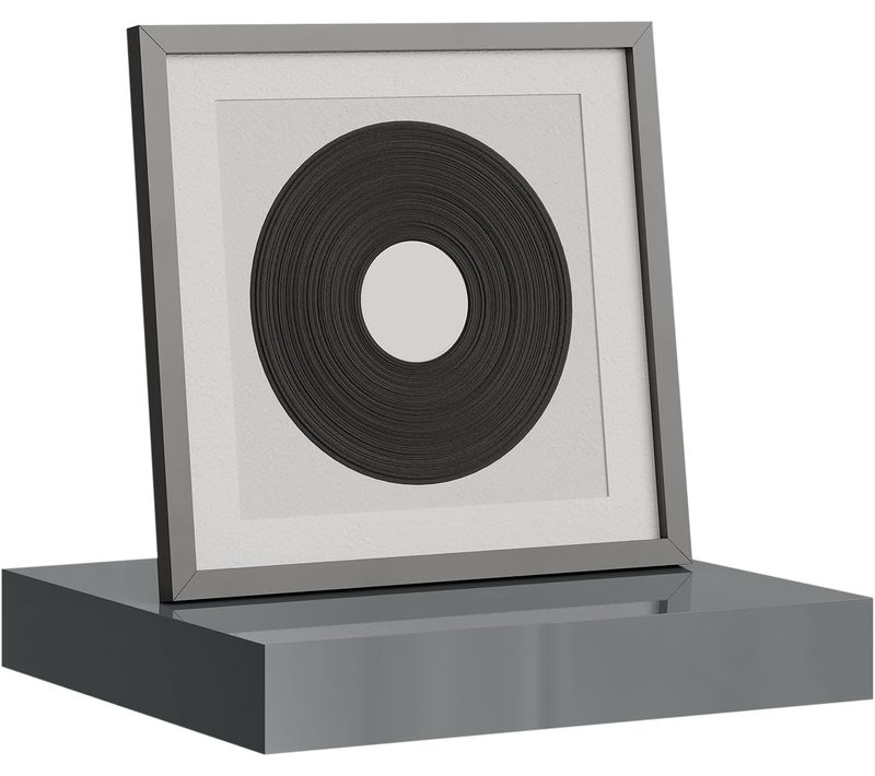 Étagère Murale, Étagère à Livres, Cd Dvd, Panneau De Bois,gris Brillant,25x22,9x3,8cm