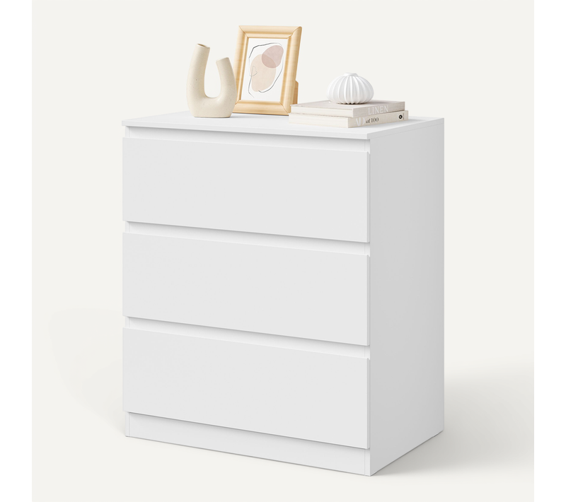 Commode, Meuble Tiroir Rangement,avec 3 Tiroirs,chiffonnier Blanc,en Bois D’ingénierie,60x40x70 Cm