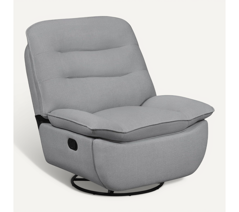 Fauteuil Relax,inclinable,pivotant,fonction De Bascule,siège De 95 Cm De Large,tissu Lin,gris Foncé
