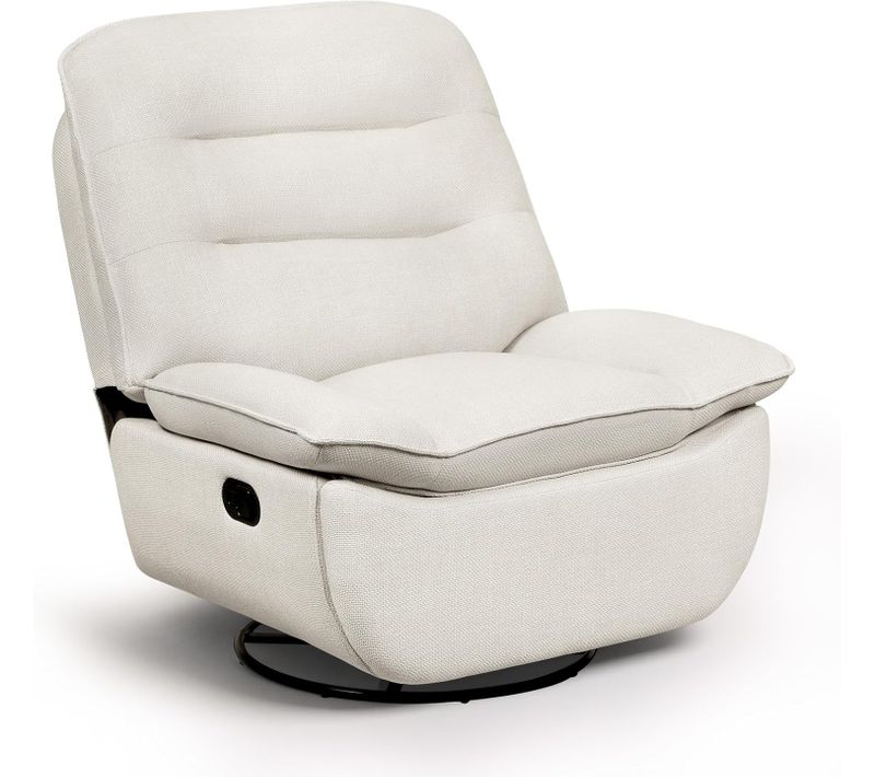 Fauteuil Relax, Inclinable, Pivotant, Fonction De Bascule,siège De 95 Cm De Large, Tissu Lin, Beige