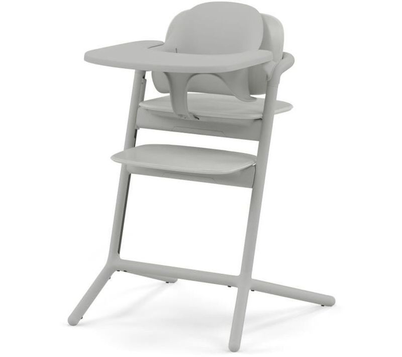 Chaise Haute évolutive Grise Avec Set Bébé Et Plateau