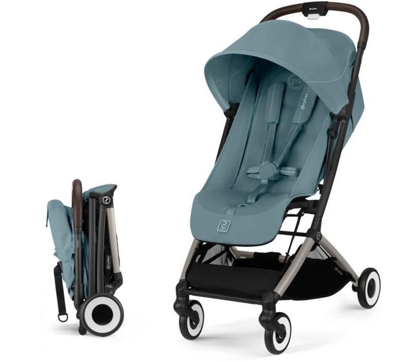 Poussette Ultra Compacte Et Confortable - Orfeo - 4 Roues - Stormy Blue
