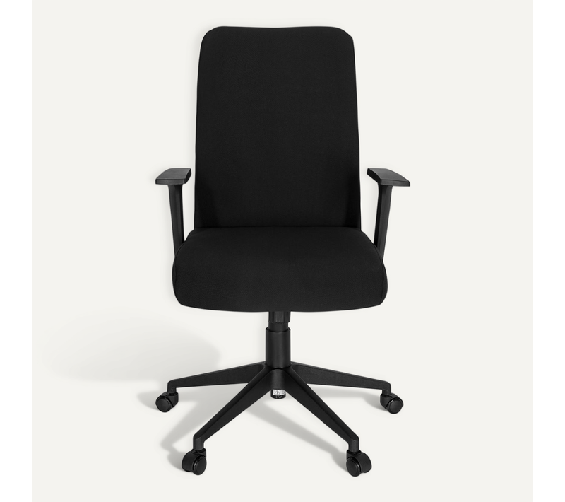 Chaise De Bureau Cosio I Tissu Noir Accoudoirs Compris
