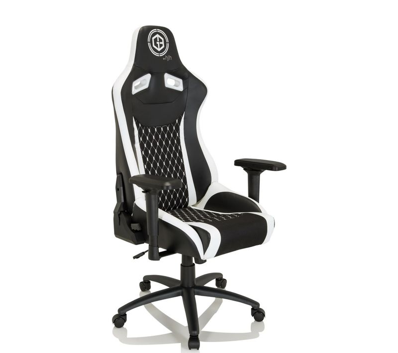 Fauteuil Gamer Gamebreaker Sx 04 Tissu, Cuir Synthétique Noir/blanc Accoudoirs Compris