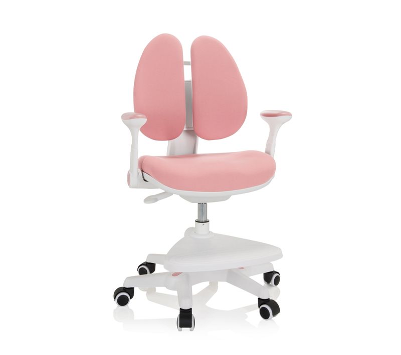 Chaise Pour Enfants Kid Wing Tissu Rose Accoudoirs Compris
